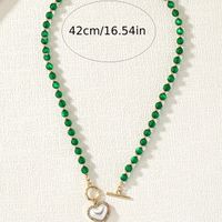 Elegant Sweet Heart Shape Plastic Toggle Inlay Artificial Pearls Rhinestones Women's Necklace main image 2