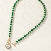Elegant Sweet Heart Shape Plastic Toggle Inlay Artificial Pearls Rhinestones Women's Necklace main image 1