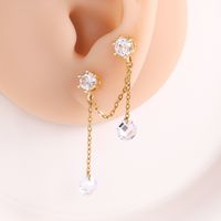 Copper 18K Gold Plated Simple Style Classic Style Plating Inlay Solid Color Zircon Ear Line main image 3