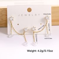 Copper 18K Gold Plated Simple Style Classic Style Plating Inlay Solid Color Zircon Ear Line main image 2