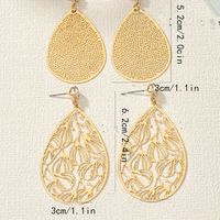 2 Pairs Elegant Vintage Style Water Droplets Mesh Frill Hollow Out Alloy Drop Earrings main image 4
