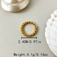 304 Stainless Steel 14K Gold Plated Casual Simple Style Commute Enamel Plating Inlay Square Star Natural Stone Pearl Rings sku image 1