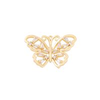 1 Piece 13 * 24mm Copper Zircon 18K Gold Plated Butterfly Polished Pendant main image 6