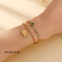Tropical Modern Style Solid Color 304 Stainless Steel 18K Gold Plated Zircon Bracelets In Bulk main image 2