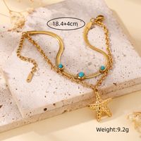 Tropical Modern Style Solid Color 304 Stainless Steel 18K Gold Plated Zircon Bracelets In Bulk main image 5