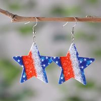 1 Pair Retro Cross Star Wings Arylic Drop Earrings main image 2