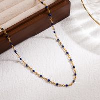 Wholesale Basic Classic Style Commute Color Block 304 Stainless Steel Enamel Plating 18K Gold Plated Necklace sku image 19