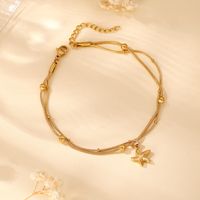 Tropical Modern Style Solid Color 304 Stainless Steel 18K Gold Plated Zircon Bracelets In Bulk sku image 1
