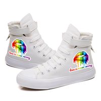 Unisex Casual Rainbow Round Toe Canvas Shoes main image 2