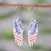 1 Pair Retro Cross Star Wings Arylic Drop Earrings sku image 2