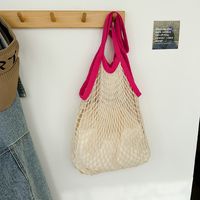 Women's Medium Nylon Solid Color Basic Classic Style Weave Open Shopping Bags main image video