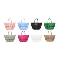 Women's Large PVC Solid Color Vacation Classic Style Bucket Open Handbag main image 10