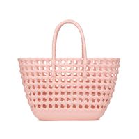 Women's Large PVC Solid Color Vacation Classic Style Bucket Open Handbag sku image 7