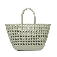 Women's Large PVC Solid Color Vacation Classic Style Bucket Open Handbag sku image 8