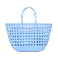 Women's Large PVC Solid Color Vacation Classic Style Bucket Open Handbag sku image 6