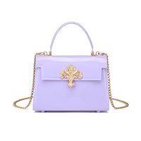 Women's Small PVC Solid Color Basic Classic Style Flip Cover Jelly Bag sku image 3