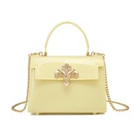 Women's Small PVC Solid Color Basic Classic Style Flip Cover Jelly Bag sku image 2