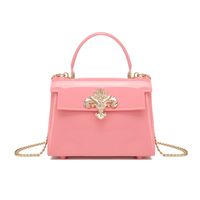 Women's Small PVC Solid Color Basic Classic Style Flip Cover Jelly Bag sku image 4