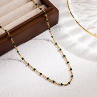 Wholesale Basic Classic Style Commute Color Block 304 Stainless Steel Enamel Plating 18K Gold Plated Necklace sku image 21