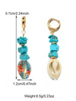 1 Pair Casual Beach Starfish Conch Shell Beaded Natural Stone 18K Gold Plated Drop Earrings sku image 8