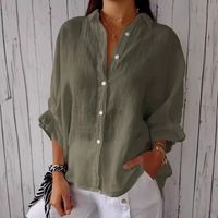 Women's Blouse Long Sleeve Blouses Button Casual Solid Color main image 5