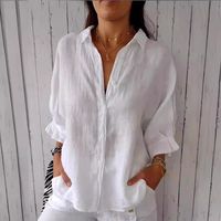 Women's Blouse Long Sleeve Blouses Button Casual Solid Color main image 1
