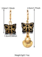 1 Pair Casual Beach Starfish Conch Shell Beaded Natural Stone 18K Gold Plated Drop Earrings sku image 2