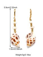 1 Pair Casual Beach Starfish Conch Shell Beaded Natural Stone 18K Gold Plated Drop Earrings sku image 4