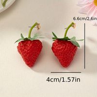 1 Pair Cute Sweet Strawberry Plastic Drop Earrings main image 2
