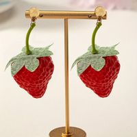 1 Pair Cute Sweet Strawberry Plastic Drop Earrings main image 3