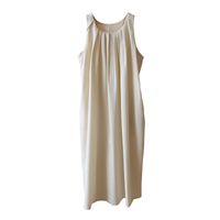 Women's Tank Dress Casual Round Neck Pleated Sleeveless Solid Color Maxi Long Dress Holiday main image 2