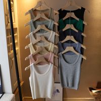 Women's T-shirt Sleeveless Tank Tops Stripe Casual Solid Color main image 4