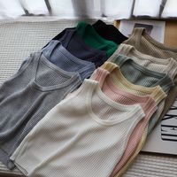 Women's T-shirt Sleeveless Tank Tops Stripe Casual Solid Color main image 1