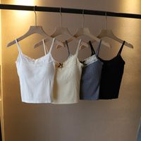 Women's Camisole Tank Tops Lace Casual Elegant Solid Color main image 4