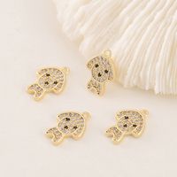 1 Piece 9 * 12mm Copper Zircon 18K Gold Plated Dog Polished Pendant main image 1
