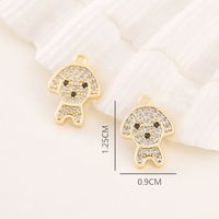 1 Piece 9 * 12mm Copper Zircon 18K Gold Plated Dog Polished Pendant main image 2