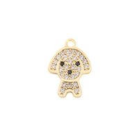 1 Piece 9 * 12mm Copper Zircon 18K Gold Plated Dog Polished Pendant main image 6
