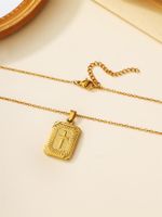 304 Stainless Steel 18K Gold Plated Casual Plating Frill Cross Pendant Necklace main image 2