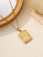 304 Stainless Steel 18K Gold Plated Casual Plating Frill Cross Pendant Necklace main image 1