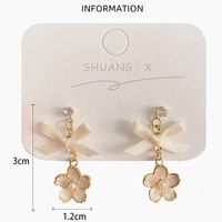 1 Pair Sweet Simple Style Flower Bow Knot Enamel Flowers Alloy Drop Earrings main image 2