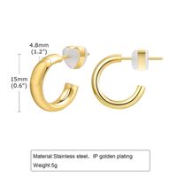 1 Pair Classic Style Solid Color Polishing Plating 304 Stainless Steel 18K Gold Plated Earrings sku image 1
