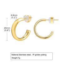 1 Pair Classic Style Solid Color Polishing Plating 304 Stainless Steel 18K Gold Plated Earrings sku image 2