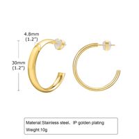 1 Pair Classic Style Solid Color Polishing Plating 304 Stainless Steel 18K Gold Plated Earrings sku image 4