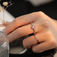 Copper Simple Style Shiny Inlay Solid Color Zircon Rings main image 9
