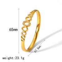 Vintage Style Roman Style Geometric 304 Stainless Steel 18K Gold Plated Zircon Bangle In Bulk main image 9