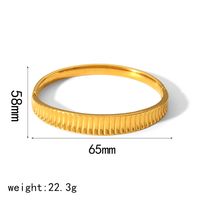 Vintage Style Roman Style Geometric 304 Stainless Steel 18K Gold Plated Zircon Bangle In Bulk main image 8