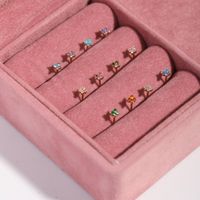 1 Piece Simple Style Butterfly Plating Inlay Copper Zircon Gold Plated Cartilage Earrings main image 1