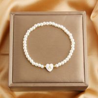 Wholesale Jewelry Sweet Simple Style Classic Style Heart Shape Imitation Pearl Beaded Handmade Bracelets main image 3