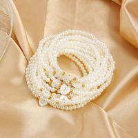 Wholesale Jewelry Sweet Simple Style Classic Style Heart Shape Imitation Pearl Beaded Handmade Bracelets main image 7