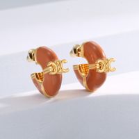 1 Pair Casual Formal Semicircle Flower Plating Inlay Copper Rhinestones Gold Plated Ear Studs sku image 4